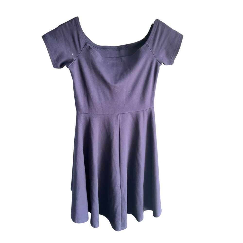 Sarin Mathews Dress Small Navy Cap Sleeve Fit & Flare Quiet Luxury Preppy Party